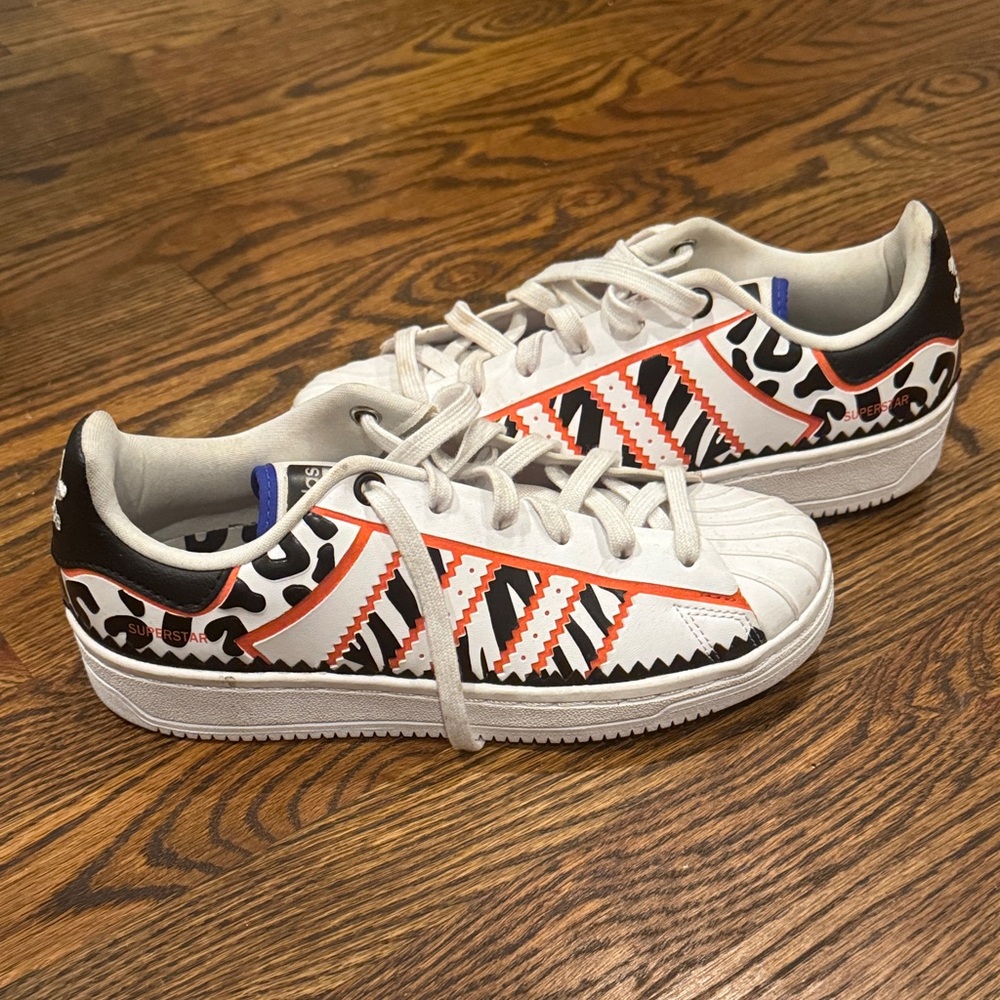 Adidas Sneakers - White, Black, and Orange